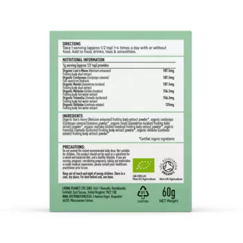 Organic Myco Synergy 6 ciuperci 1000 mg Pure Grade Extracts Powder (60 grame), MushroomsForLife Organic Myco Synergy 6 ciuperci 1000 mg Pure Grade Extracts Powder (60 grame), MushroomsForLife