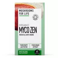 Organic Myco Zen Reishi si Lions Mane 800 mg Pure Grade Extracts (60 capsule), MushroomsForLife