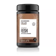 Organic Reishi Cacao Latte 1000 mg Pure Grade Extract 140 grame (20 porții), MushroomsForLife
