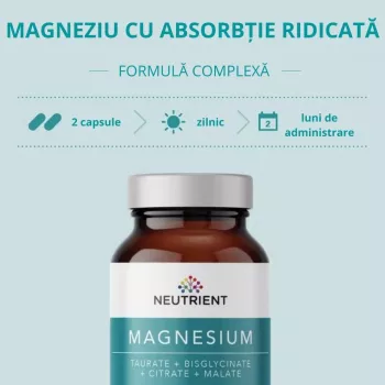 2+1 Magneziu cu 4 forme de chelati (120 capsule), Neutrient