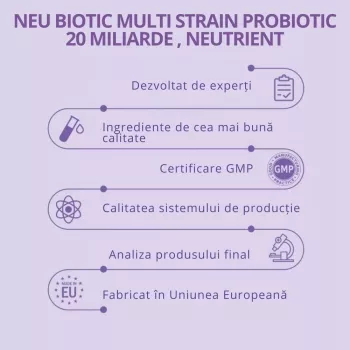 2+1 Neu Biotic Multi Strain Probiotic 20 miliarde (60 capsule), Neutrient