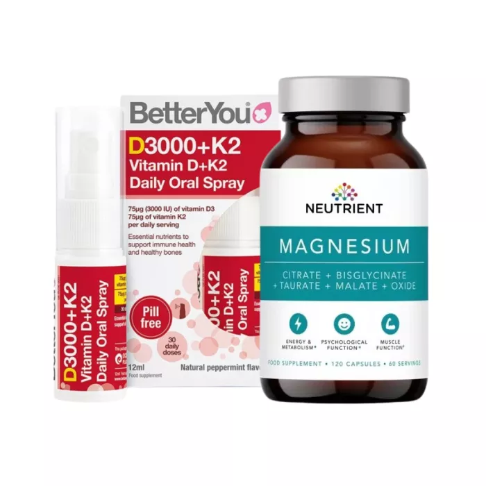 Pachet Neutrient Magneziu 120 cps + BetterYou Vitamina D3+K2 12 ml