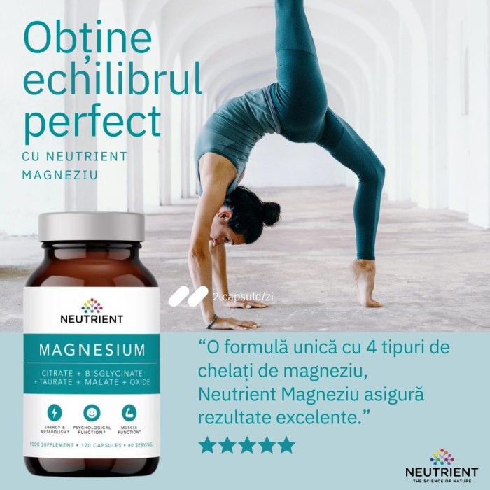 Magnesium Taurate, Bisglycinate, Citrate, Malate, Oxide (120 capsule), Neutrient