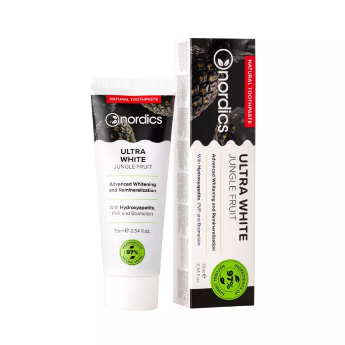 Pasta de dinti pentru albire cu carbune si jungle fruit (75 ml), Nordics