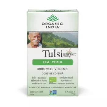 Ceai Tulsi Ceai Verde (18 plicuri infuzie) , Organic India Ceai Tulsi Ceai Verde (18 plicuri infuzie) , Organic India