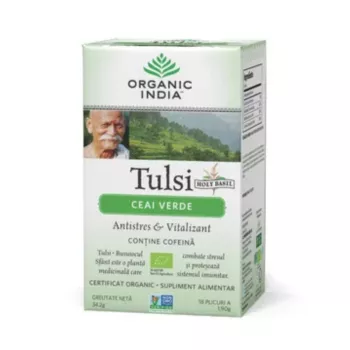 Ceai Tulsi Ceai Verde (18 plicuri infuzie) , Organic India Ceai Tulsi Ceai Verde (18 plicuri infuzie) , Organic India