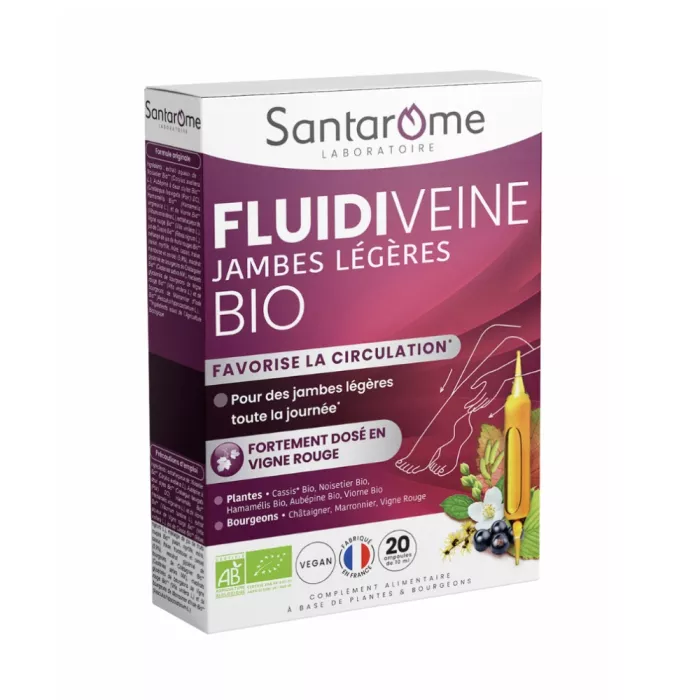 Fluidiveine Jambes Legeres Bio (20 fiole), Santarome Fluidiveine Jambes Legeres Bio (20 fiole), Santarome