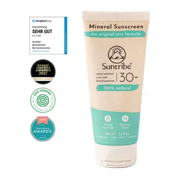 Cremă de protecție solară minerală naturală SPF30, 100ml, Suntribe