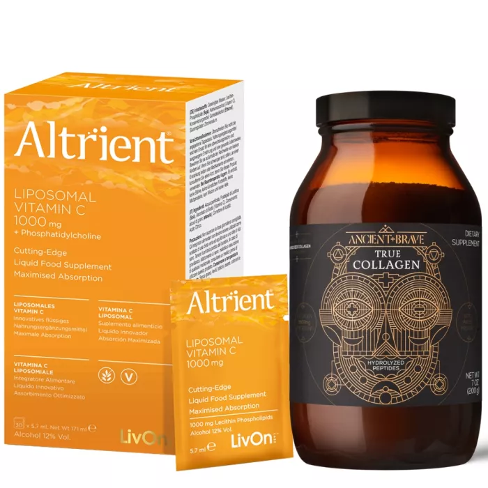 Pachet Altrient C (30 pliculete) + True Collagen Ancient and Brave (200 grame)