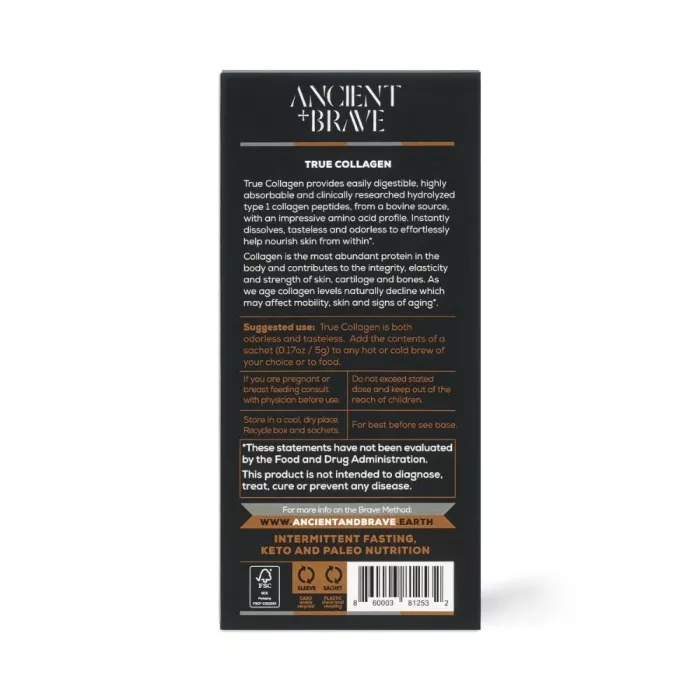 True Collagen powder 15 x 5 gr (15 plicuri), Ancient and Brave