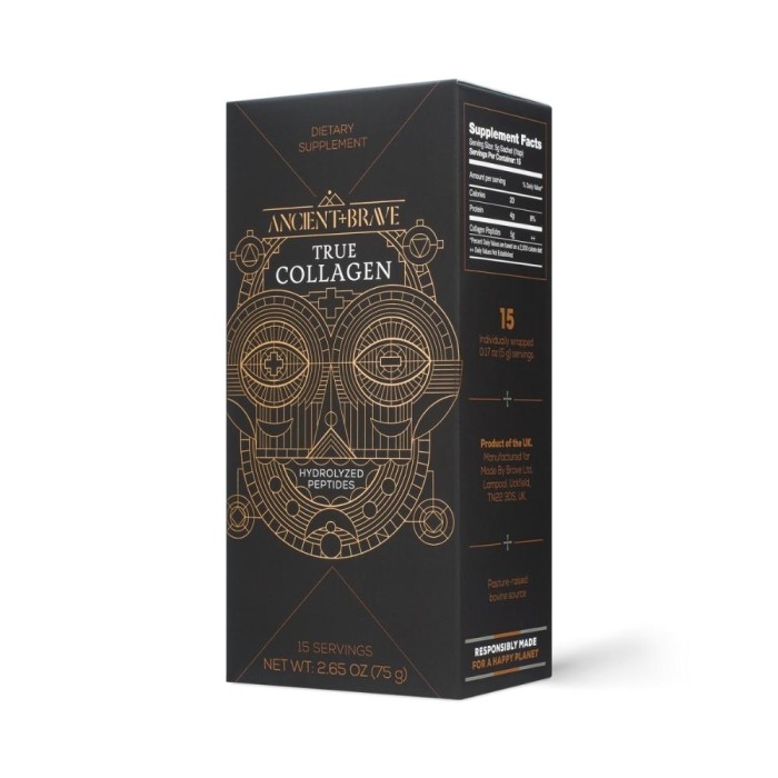 True Collagen powder 15 x 5 gr (15 plicuri),  Ancient and Brave