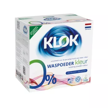 KLOK Detergent pudra pentru rufe colorate 0% parfum, 0% coloranti 1,17 kg (18 spalari)