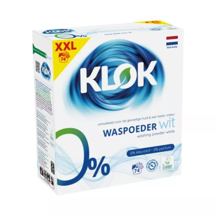KLOK Detergent pudra pentru rufe albe 0% parfum, 0% coloranti 4,81 kg (74 spalari) KLOK Detergent pudra pentru rufe albe 0% parfum, 0% coloranti 4,81 kg (74 spalari)