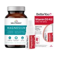 Pachet Neutrient Magneziu 120 cps + BetterYou Vitamina D3+K2 12 ml