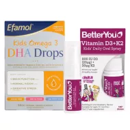 Pachet Kids Omega 3 DHA + Vitamina D3+K2 Kids Spray Oral