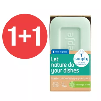 1+1 Sapun ecologic pentru vase cu 100% ingrediente naturale Fresh Lime (120 gr), Soaply 1+1 Sapun ecologic pentru vase cu 100% ingrediente naturale Fresh Lime (120 gr), Soaply