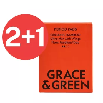 2+1 Absorbante din bambus organic, Zi (10 buc), Grace and Green