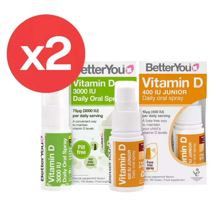 Pachet Family (2xD3000 si 2xD400 Junior Oral Spray), BetterYou Pachet Family (2xD3000 si 2xD400 Junior Oral Spray), BetterYou