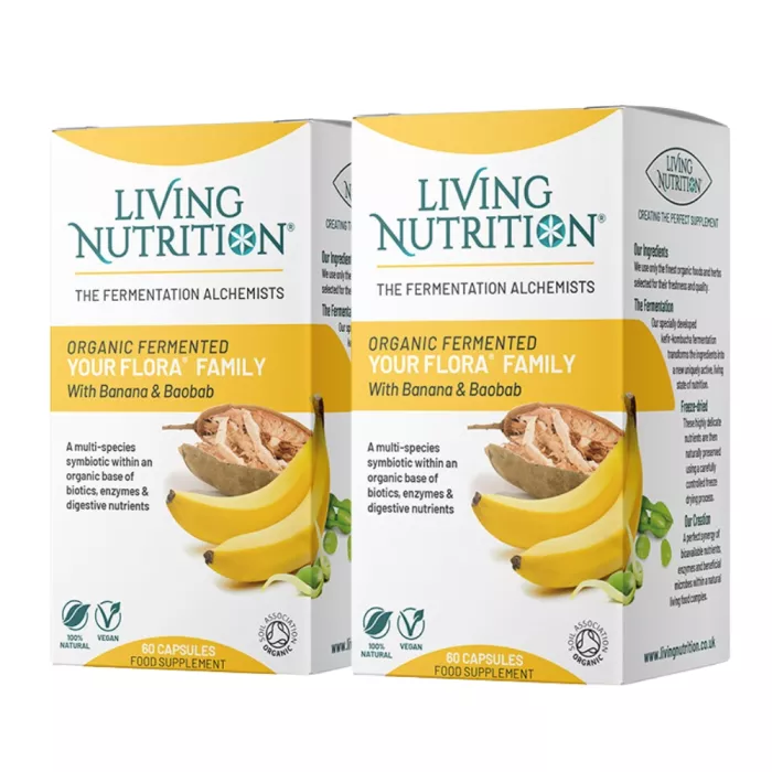 DUO PACK Your Flora Family 700 mg probiotice fermentate pentru intreaga familie (60 capsule), Living Nutrition DUO PACK Your Flora Family 700 mg probiotice fermentate pentru intreaga familie (60 capsule), Living Nutrition