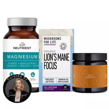 DOER Protocol Claritate mentala si somn (1 x Neutrient Magneziu, 1 X Lions Mane focus, 1 x True Omegas)
