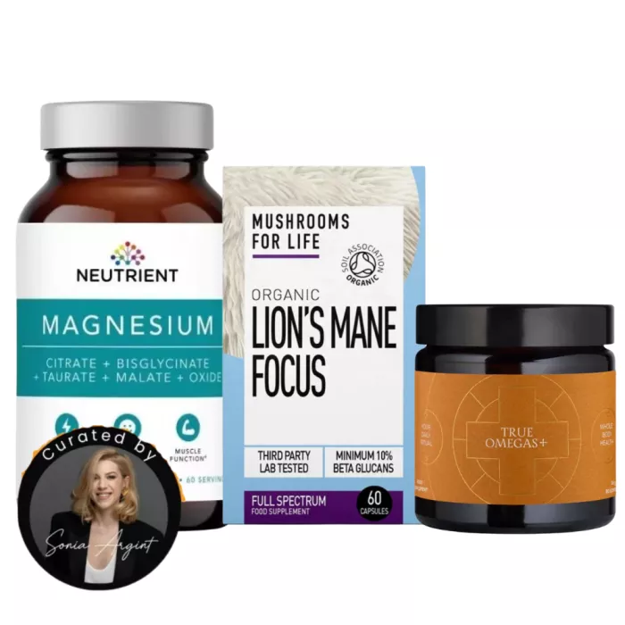 DOER Protocol Claritate mentala si somn (1 x Neutrient Magneziu, 1 X Lions Mane focus, 1 x True Omegas)