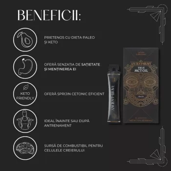 True Mct Oil 15 x 10 ml (15 plicuri), Ancient and Brave True Mct Oil 15 x 10 ml (15 plicuri), Ancient and Brave