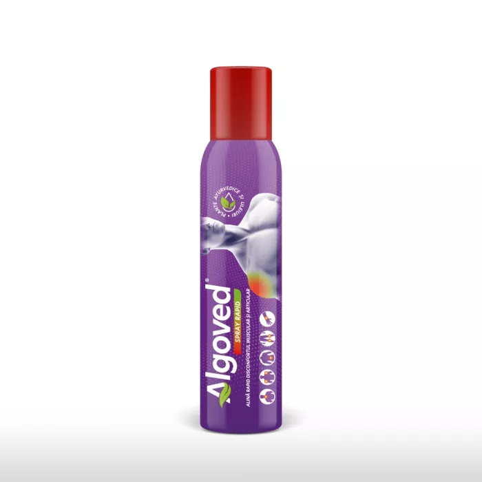 Spray Rapid Alinare Disconfort Muscular si Articular cu Turmeric si Ricin (100g), Algoved