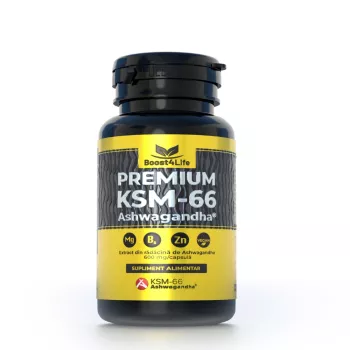 Premium KSM-66 Ashwagandha, extract din rădăcină, 60 capsule, Boost4Life