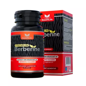 Berberină Premium, 600 mg, 60 capsule, Boost4Life Berberină Premium, 600 mg, 60 capsule, Boost4Life