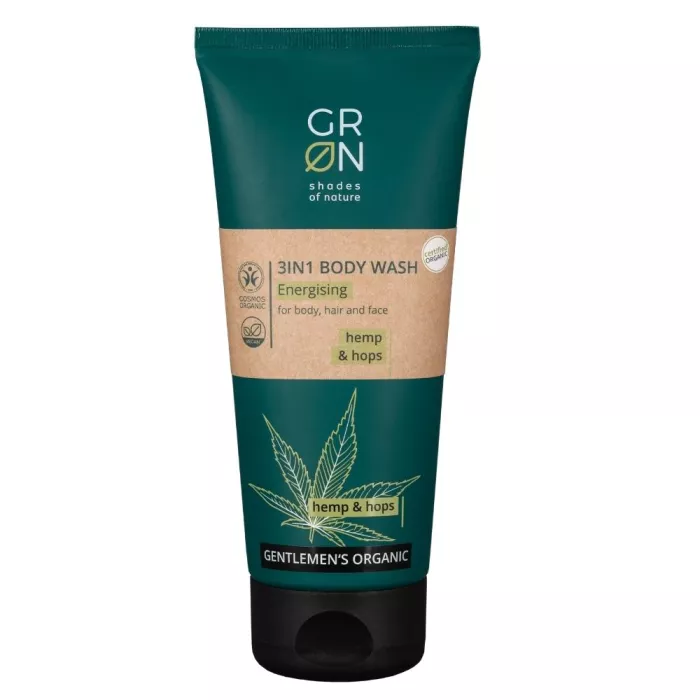 3 in 1 gel de dus Bio Organic Gentlemens cu canepa si hamei (200ml), GRN Shades of Nature