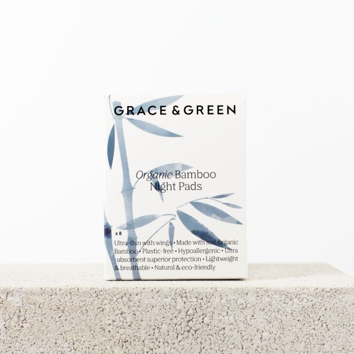 Absorbante din bambus organic, Noapte (8 buc), Grace and Green Absorbante din bambus organic, Noapte (8 buc), Grace and Green