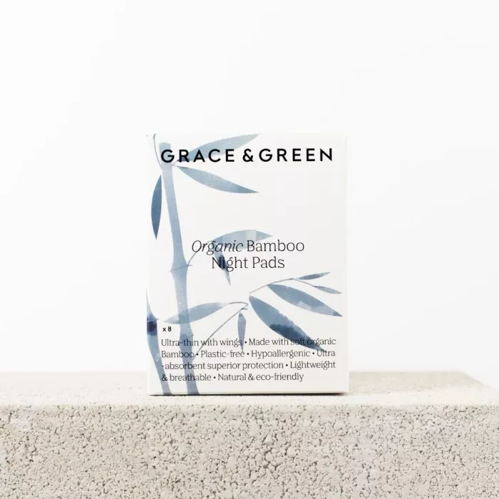 Absorbante din bambus organic, Noapte (8 buc), Grace and Green Absorbante din bambus organic, Noapte (8 buc), Grace and Green