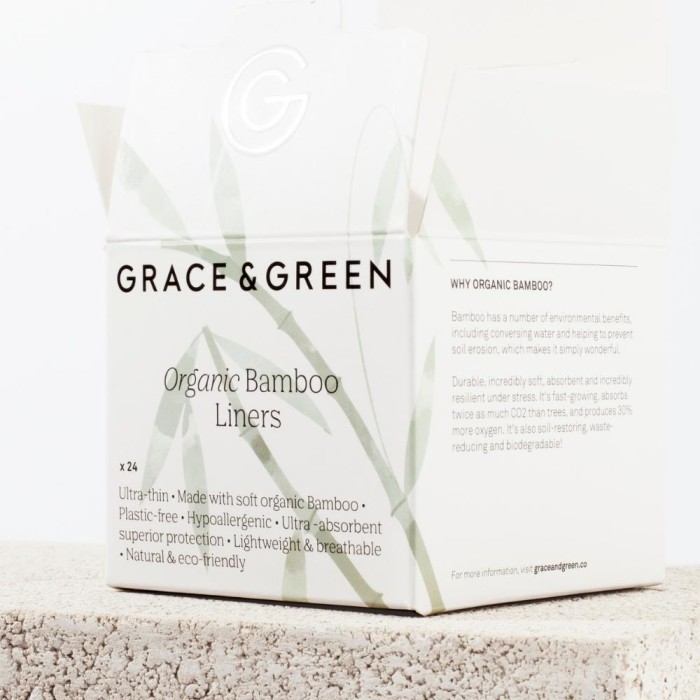 Panty liners (24 buc) din bambus organic, Grace and Green