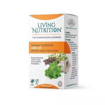 Organic Fermented SIBO GO 700 mg cu oregano, usturoi si cimbru cu efect antimicrobial (60 capsule), Living Nutrition