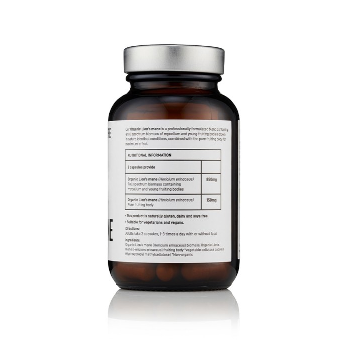 Economy Pack Organic Lions mane Mushroom 1000 mg Full Spectrum (60 capsule), Mushrooms4Life