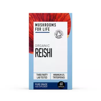 Organic Reishi 800 mg Pure Grade Extract (60 capsule), MushroomsForLife