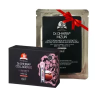 Pachet Dr.Ohhira® Anti Age Colagen cu OM-X®, 10 fiole + Dr.Ohhira® masca de fata tip servetel MIZUKI cu probiotice, (1 buc)