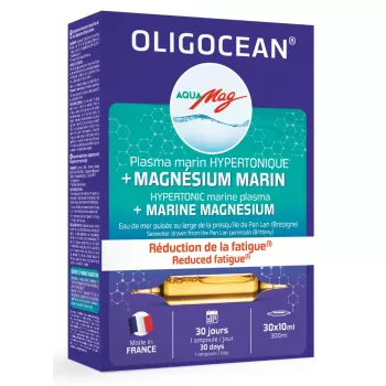 Magneziu Marin AquaMag si Plasma Marina Hipertonica (30 fiole x 10ml), Oligocean®