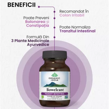 Bowelcare - balonare si tranzit intestinal (60 capsule), Organic India