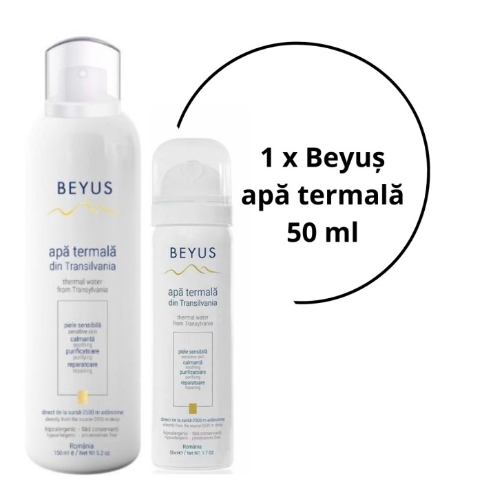 Beyus (150 ml) + BONUS Beyus (50 ml) Apa termala din Transilvania Beyus (150 ml) + BONUS Beyus (50 ml) Apa termala din Transilvania