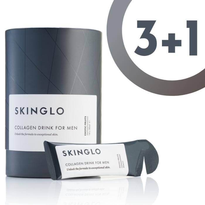 Pachet 3+1 Skinglo pentru barbati (14 pliculete), Nutrivitality