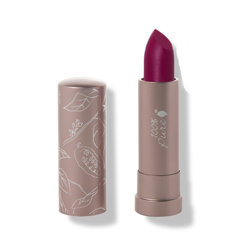 Ruj buze semi-mat cu unt de cacao Hyacinthus, 100 Percent Pure Cosmetics