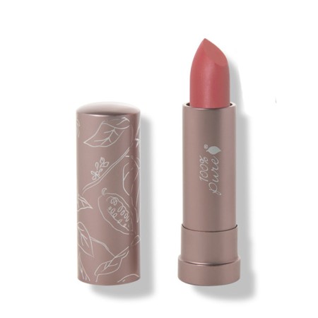 Ruj buze semi-mat cu unt de cacao Pink Canyon, 100 Percent Pure Cosmetics