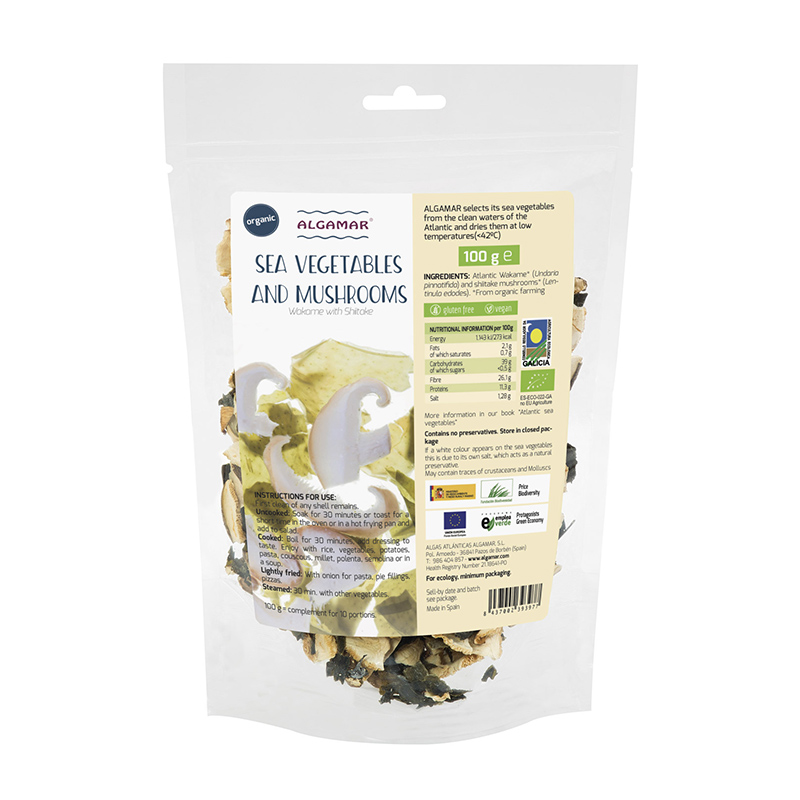 Alge marine cu ciuperci shiitake raw (100 grame), Algamar