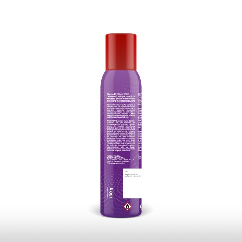 Spray Rapid Alinare Disconfort Muscular si Articular cu Turmeric si Ricin (100g), Algoved