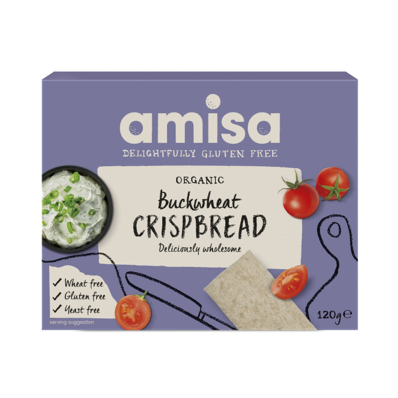 Crispbread (painici) din hrisca integrala fara gluten bio (120 grame), Amisa