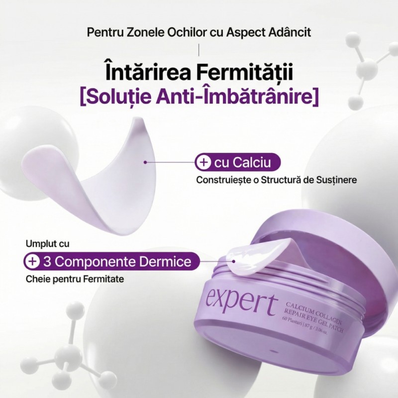Plasturi pentru ochi din hidrogel, Colagen hidrolizat si Calciu (60 buc), Ariul