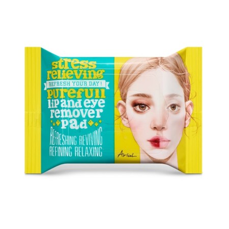 Dischete demachiante pentru buze si ochi Stress Relieving Purefull Lip and Eye Remover Pad (30 bucati), Ariul