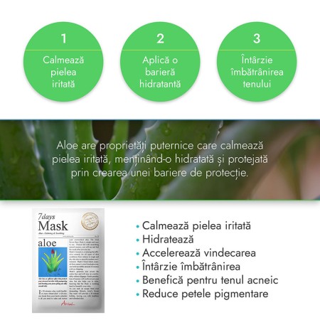 Masca servetel 7Days Aloe Vera - calmare si improspatare (20 grame), Ariul