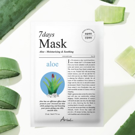 Masca Ariul 7Days PLUS Aloe + H, calmare si hidratare instantanee, cosmetice coreene naturale, (23ml), Ariul